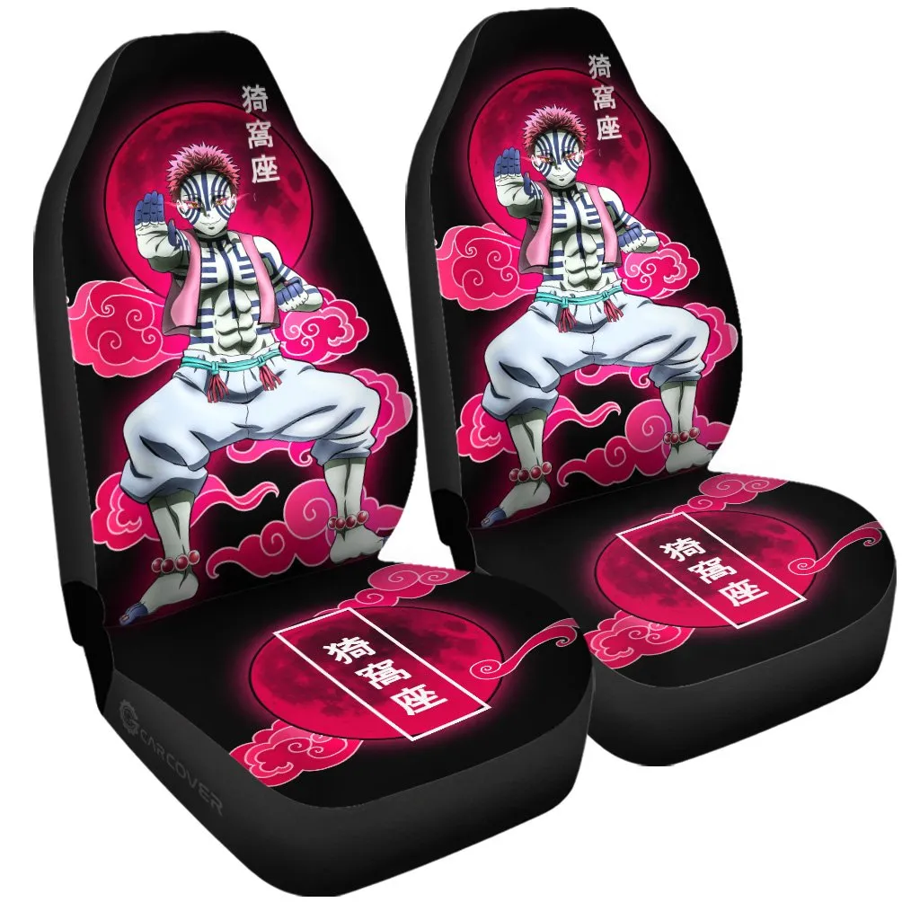 Akaza Car Seat Covers Custom Anime Demon Slayer Car Interior Accessories