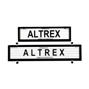 Altrex Number Plate Protector Covers -  QLD, VIC & WA European Slimline and Full Size Combination With Lines (372x100mm & 520x110mm) - 6LEV