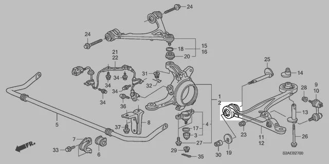 Ballade Sports Solid Bushing Kit Honda S200 (00-09) Rear Lower Front Control Arm