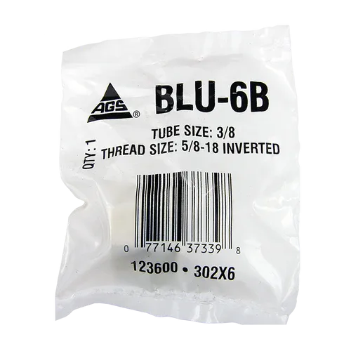 BL BLU-6B AGS Brass Brake Line Union 3/8" (5/8-18 Inverted)