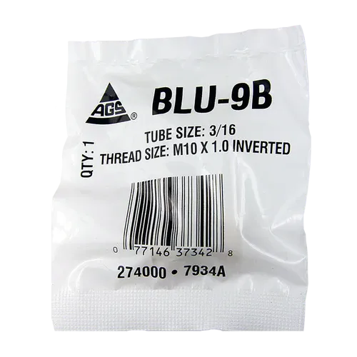 BL BLU-9B AGS Brass Brake Line Union 3/16" (M10x1.0 Inverted)