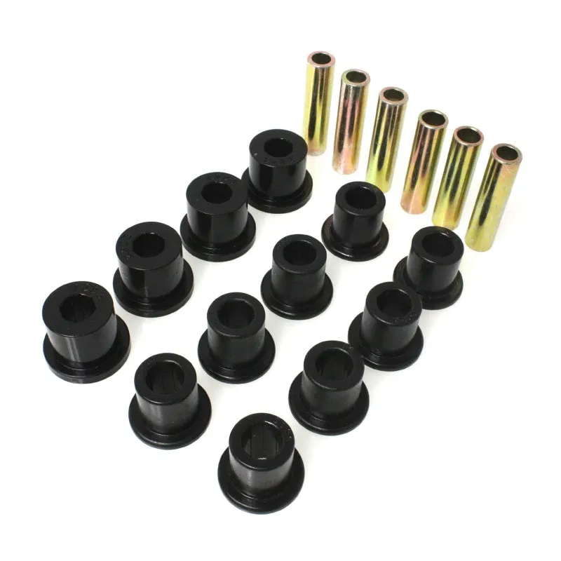 Energy Suspension Hyper-Flex Front / Rear Leaf Spring Bushing Kit - Black / Cadmium - Jeep Wrangler YJ 1987-95