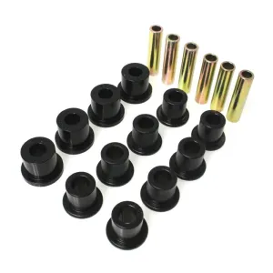 Energy Suspension Hyper-Flex Front / Rear Leaf Spring Bushing Kit - Black / Cadmium - Jeep Wrangler YJ 1987-95