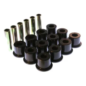 Energy Suspension Hyper-Flex Rear Leaf Spring Bushing Kit - Black / Cadmium - GM Fullsize SUV / Truck 1967-87