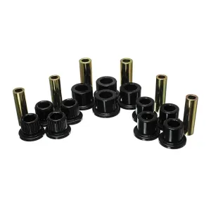 Energy Suspension Hyper-Flex Rear Leaf Spring Bushing Kit - Black / Cadmium - Super Duty - Ford Fullsize Truck 1999-2004