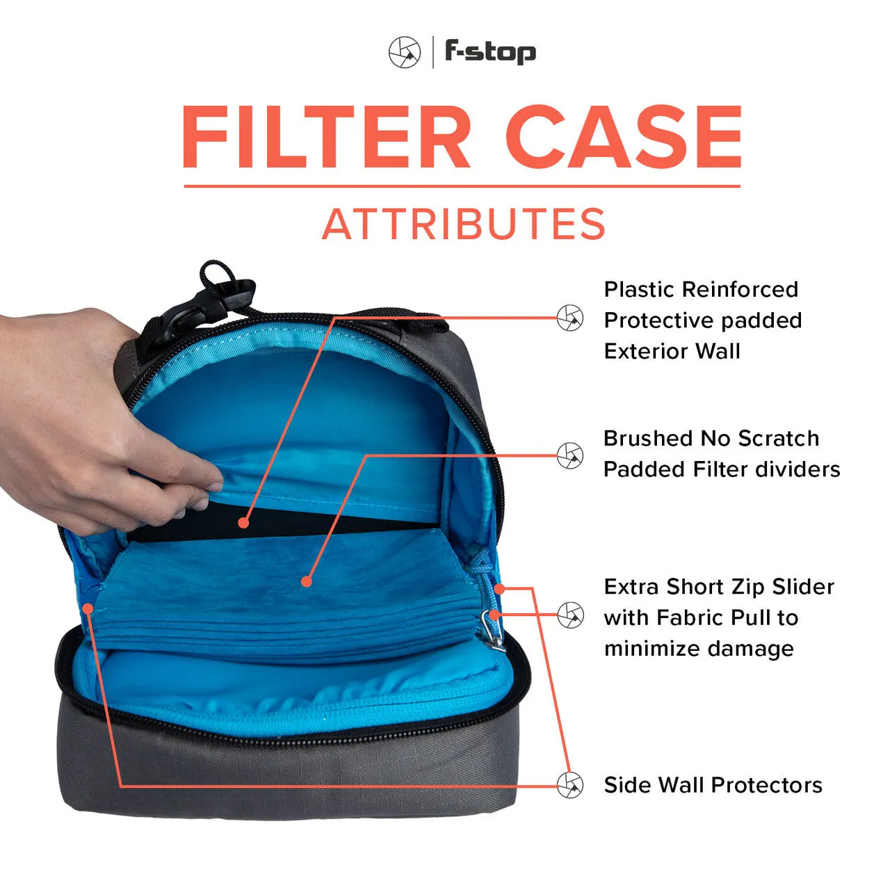F-Stop Welded Filter Case Gargoyle (Grey) / Black Zipper