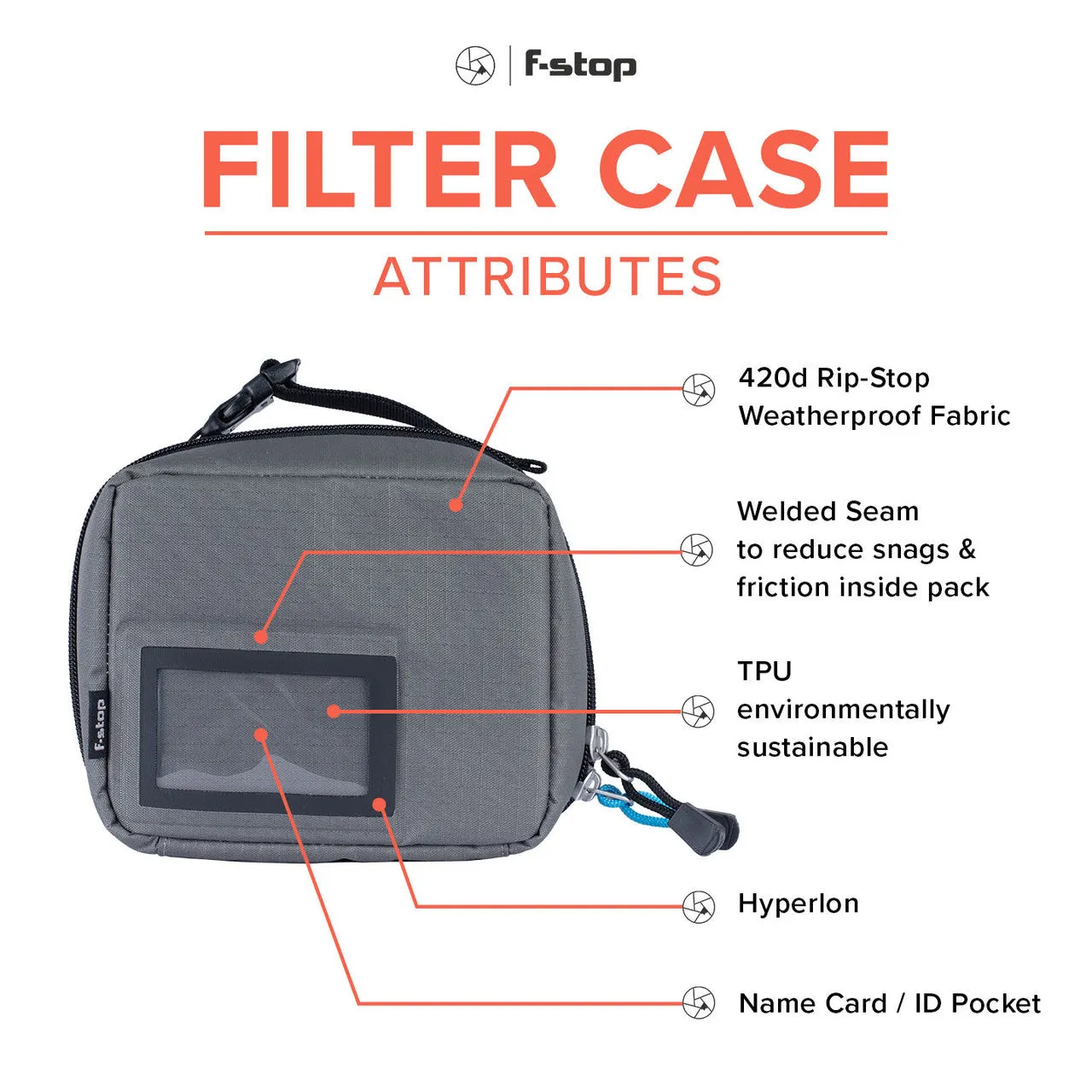 F-Stop Welded Filter Case Gargoyle (Grey) / Black Zipper