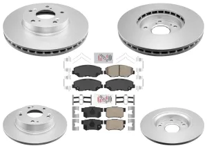Front & Rear Disc Brake Rotors W Ceramic Pads For Civic 2012-15 EX & EX-L Model