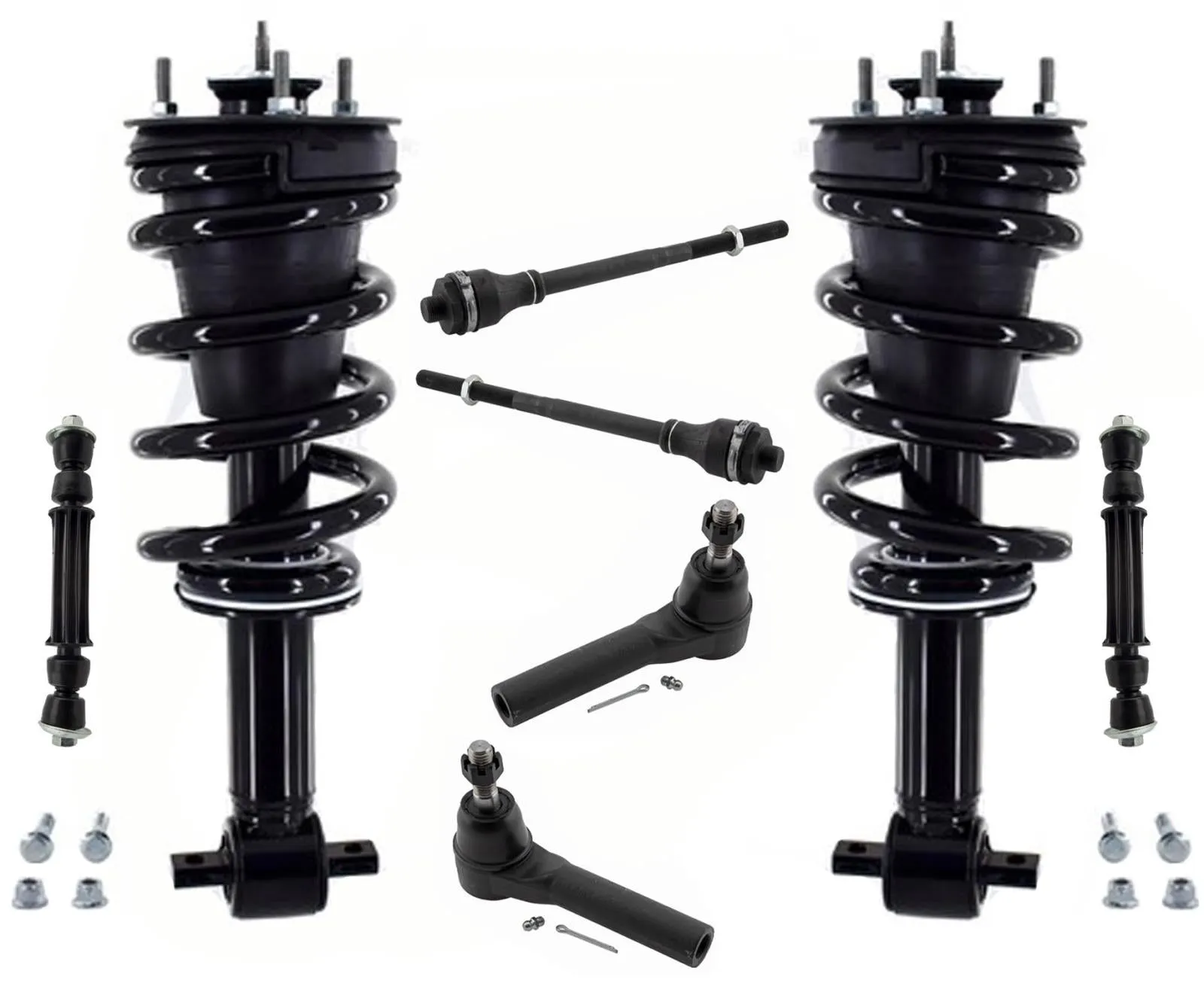 Front Struts Tie Rods Links For 2014-2018 Silverado 1500 4 Wheel Drive ZW7