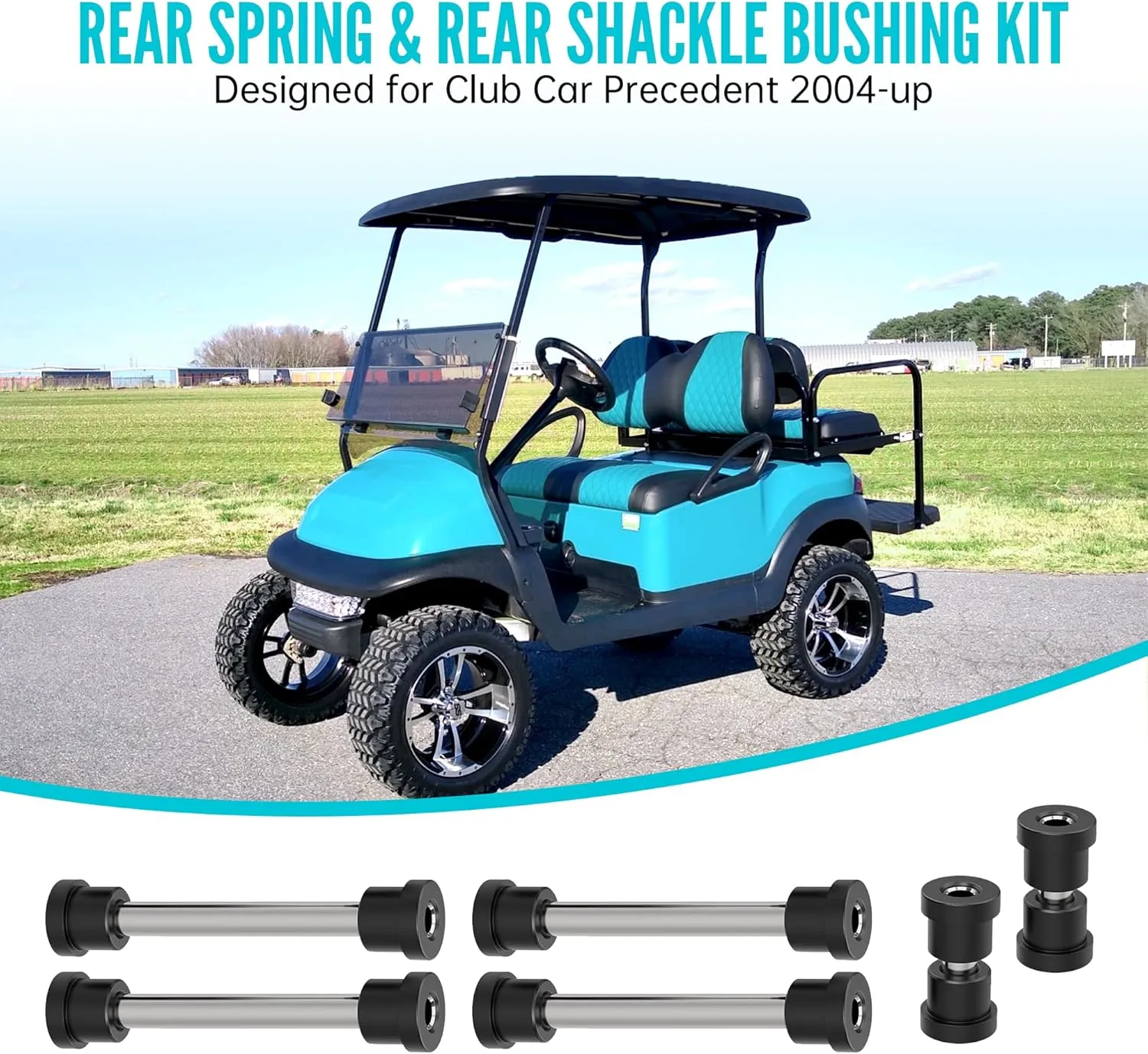 Golf Cart Rear Leaf Spring & Shackle Bushing Sleeve Kit for Club Car Precedent - 10L0L
