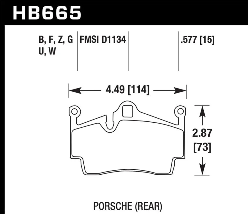Hawk ER-1 Race Rear Brake Pads - 17-20 Porsche 718 Boxster 2.0L Base Exc.Ceramic Composite Brakes - HB665D.577