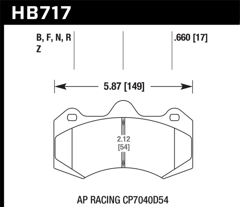 Hawk HPS 5.0 Street Brake Pads - AP Racing CP7040D54 - HB717B.660