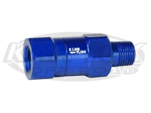 Kartek Off-Road Blue 2 PSI Drum Brake Pressure Residual Valve 1/8" NPT Male In 1/8" NPT Female Out
