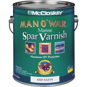 McCloskey Man O'War Satin Low VOC Marine Spar Interior & Exterior Varnish, Gallon
