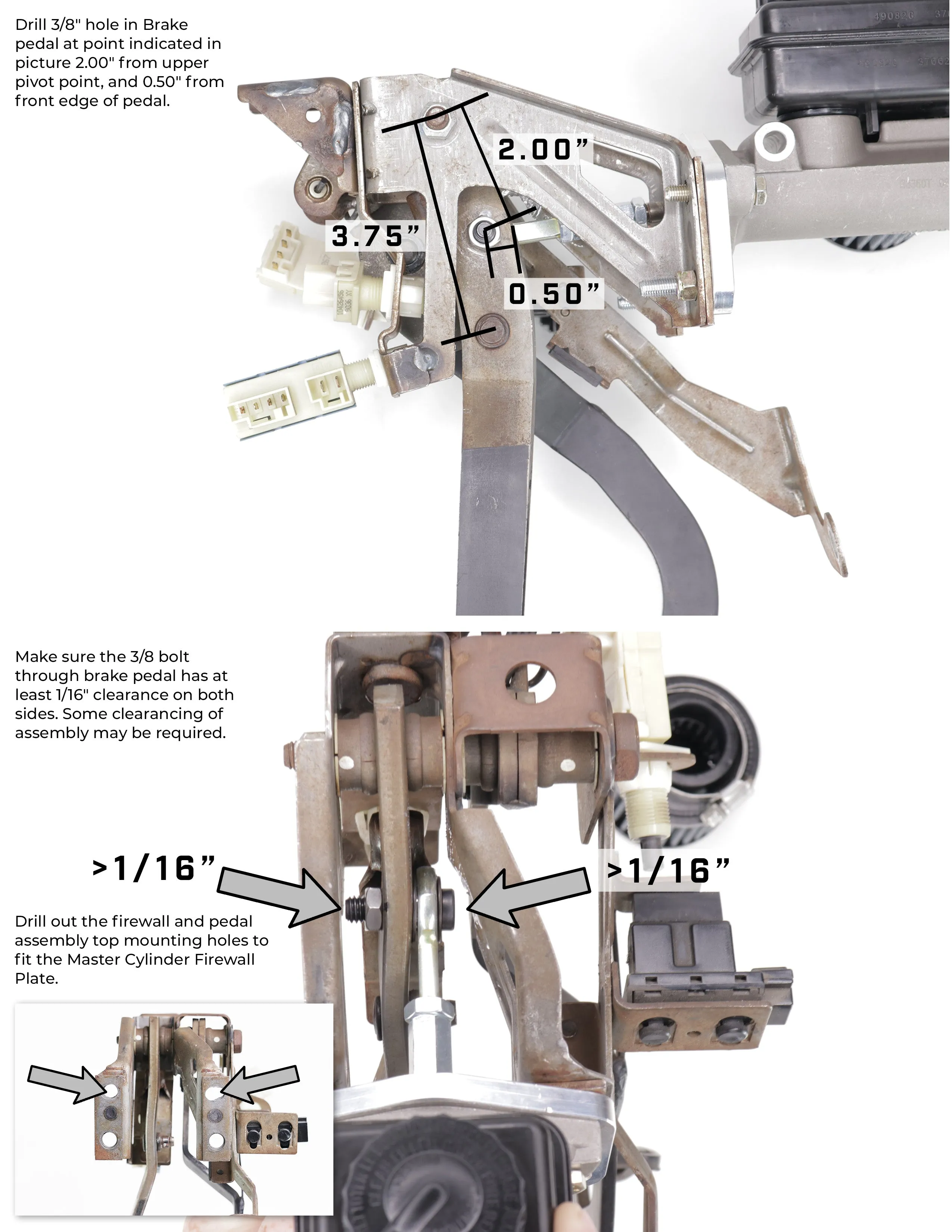 Motion Raceworks 1993-02 Camaro / Firebird 4th Gen F-Body Billet Aluminum Manual Master Cylinder Conversion Kit 20-10014-3