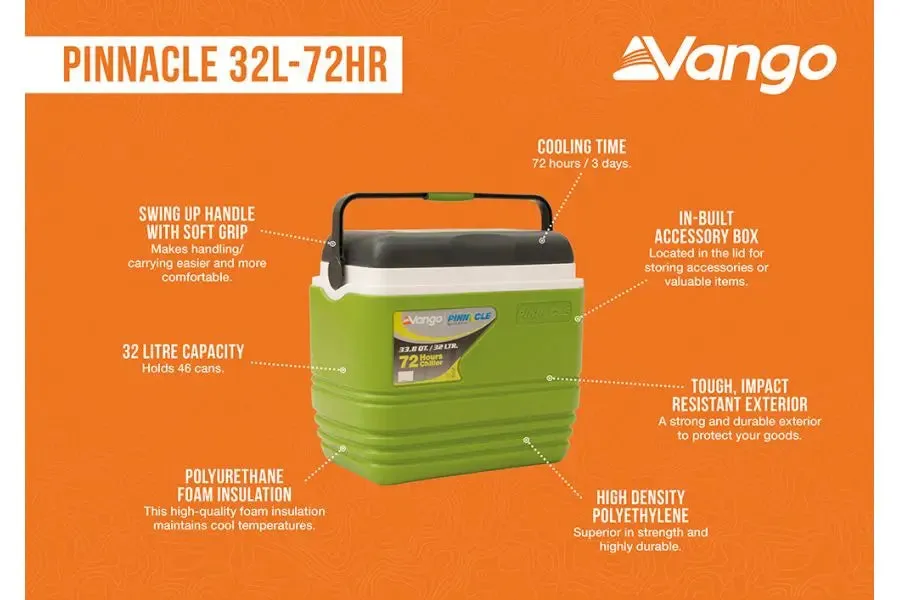 Pinnacle 32L/72HR Cooler - Green