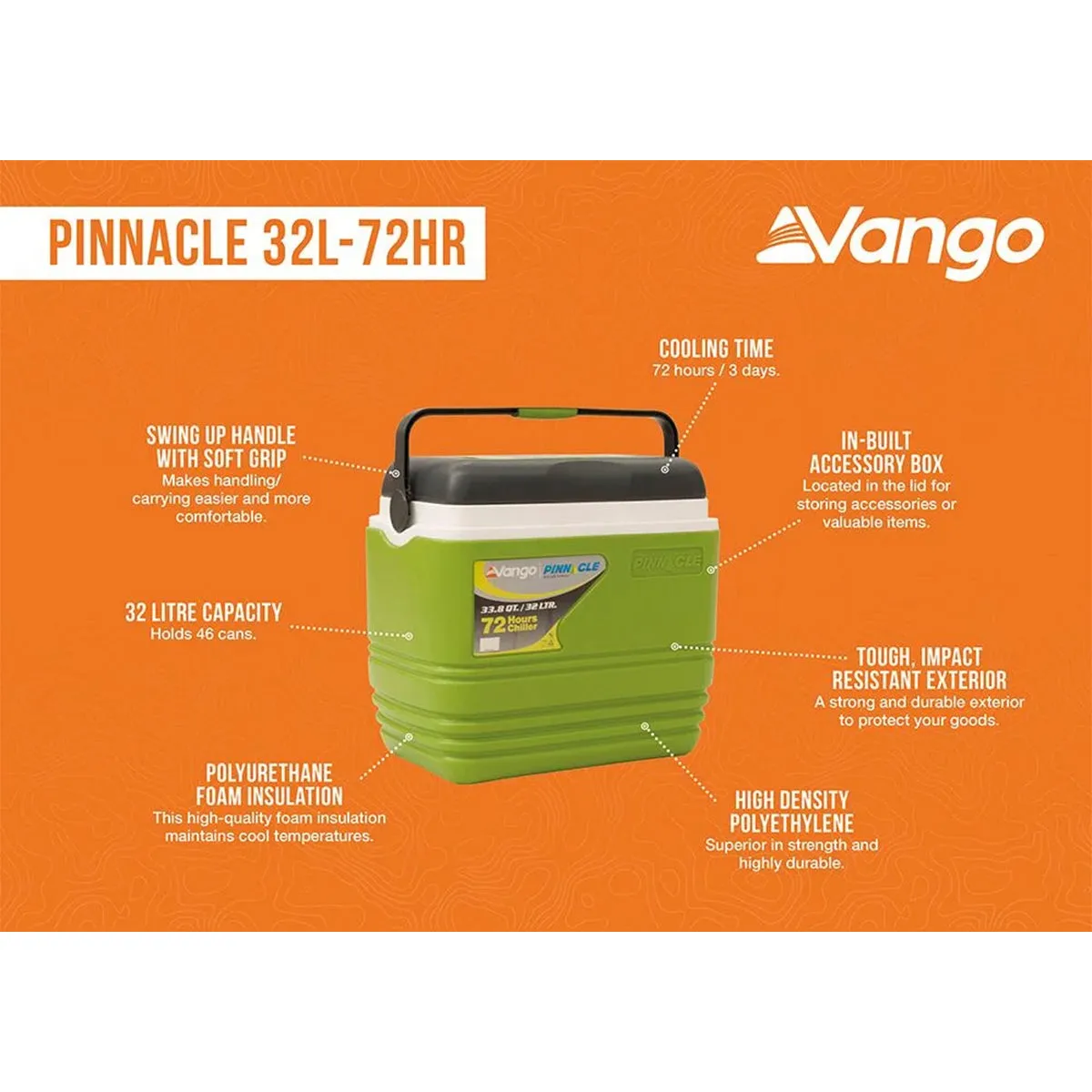 Pinnacle 32L/72HR Cooler - Green