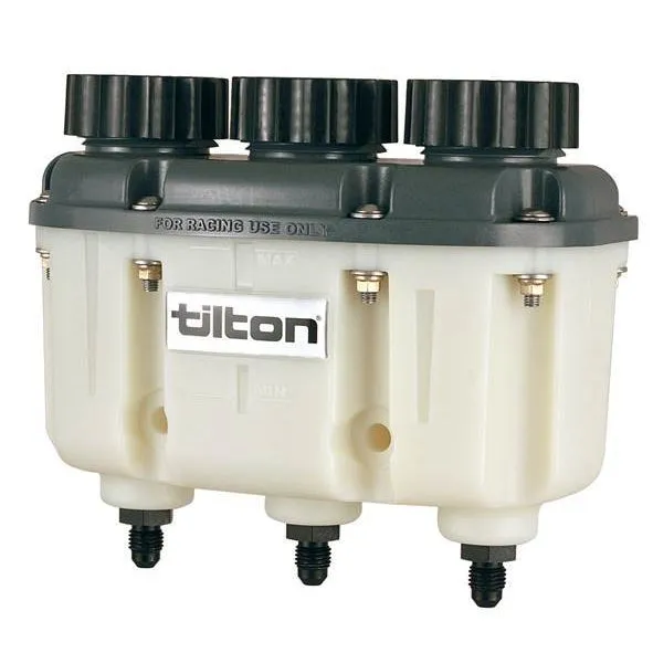 Tilton 3-Chamber Plastic Master Cylinder Reservoir w/ -04 AN Fittings