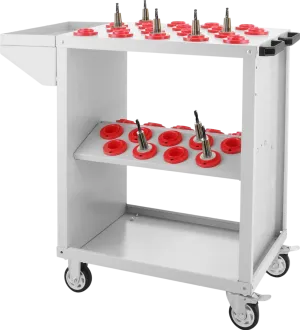 Vevor Tool Cart with 40 Taper Tool Holder 36-Capacity CNC Service Cart for CAT40/BT40 Tools with Wheels New