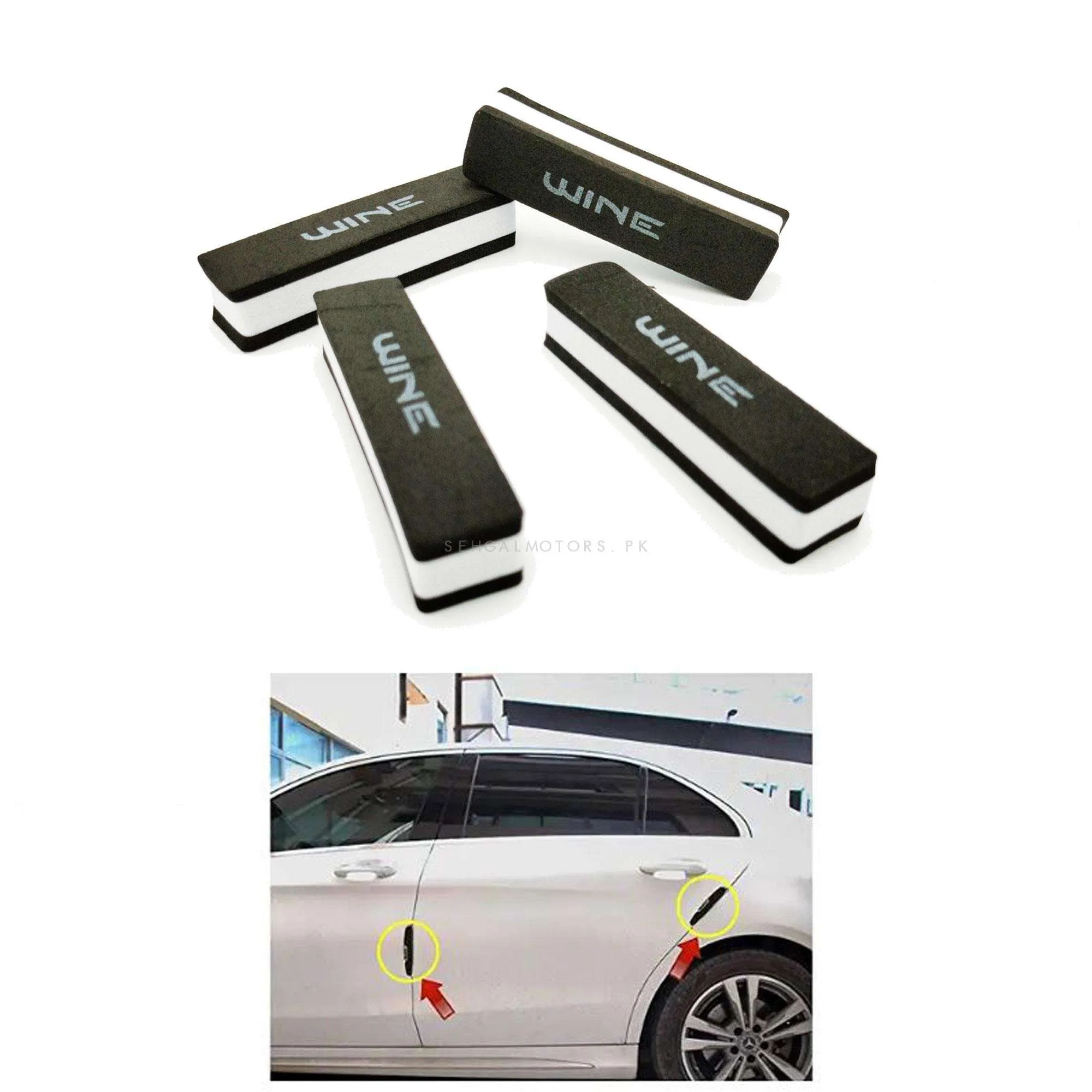 Wine Door Guards Protectors Black - Edge Protection Anti-Scratch Buffer Strip